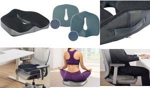 LogiLink Orthopedic Seat Cushion, Black, Memory Foam for Optimal Pressure Distribution, EO0088