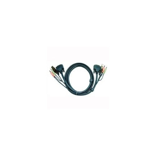 ATEN 2L-7D05U - Video- / USB- / Audio-Kabel - USB Typ A, 4-polig, Mini-Phone Stereo 3.5 mm, DVI-I (M) - Mini-Phone Stereo 3.5 mm, USB Typ B, 4-polig, DVI-I (M) - 5 m (2L-7D05U) afbeelding 1