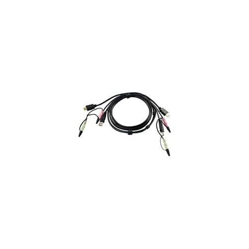 ATEN | Video USB Audio Cable | 2L-7D02UH 1.8m - HDMI (M) To Mini-Phone 3.5mm, USB Type B Connector afbeelding 1