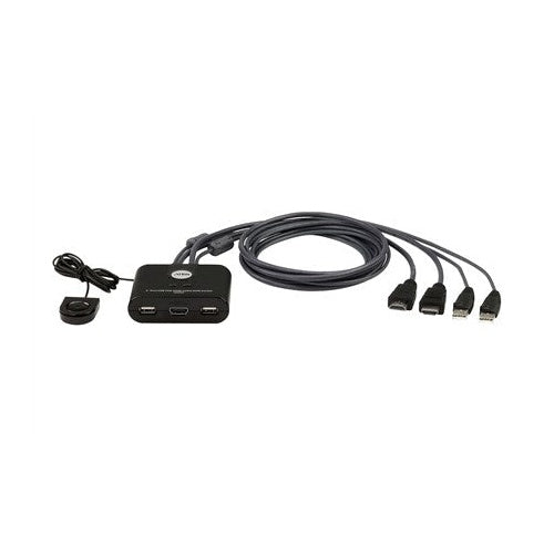 ATEN 2-Port USB FHD HDMI Kabel KVM-Switch - 1920 x 1200 Pixel - Full HD - 1,518 W - Schwarz (CS22HF-AT) afbeelding 5