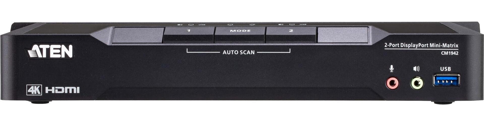 ATEN CM1942 2-Port 4K DP Dual Display Mini Matriv Boundless KVM (CM1942) afbeelding 1