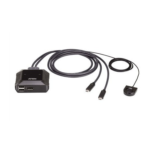 ATEN 2-Port USB-C 4K DisplayPort KVM-Switch mit Remote-Port-Wähler (US3312) afbeelding 3