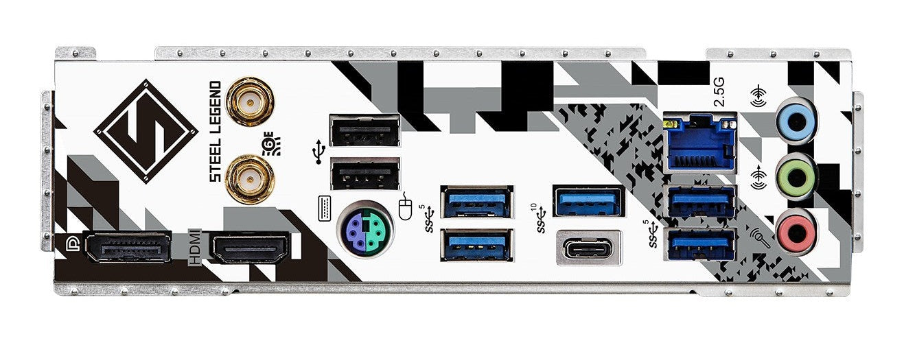 ASRock B760M Steel Legend WiFi - Motherboard - micro ATX - LGA1700-Sockel - B760 Chipsatz - USB-C 3,2 Gen2, USB 3,2 Gen 2, USB 3,2 Gen 1 - 2,5 Gigabit LAN, Wi-Fi 6E, Bluetooth - Onboard-Grafik (CPU erforderlich) - HD Audio (8-Kanal) (90-MXBL70-A0UAYZ) afbeelding 5