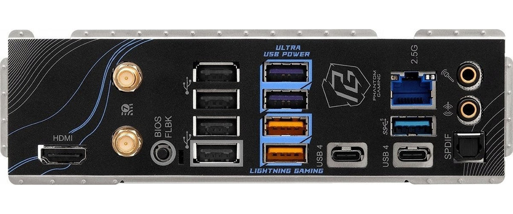 ASRock Phantom Gaming X870 RIPTIDE WiFi - Motherboard - ATX - Socket AM5 - AMD X870 Chipsatz - USB4, USB 3,2 Gen 1, USB 3,2 Gen 2, USB-C 3,2 Gen 2x2 - 2,5 Gigabit LAN, Wi-Fi 7, Bluetooth - Onboard-Grafik (CPU erforderlich) - HD Audio (8-Kan afbeelding 1