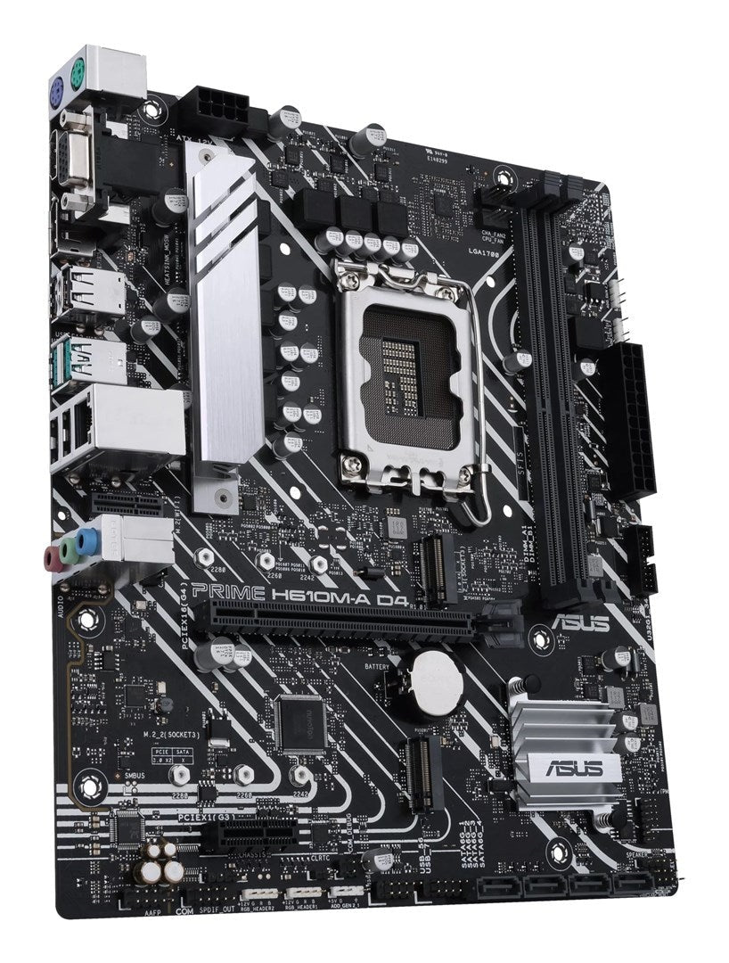 ASUS PRIME H610M-A D4-CSM - Motherboard - micro ATX - LGA1700-Sockel - H610 Chipsatz - USB 3.2 Gen 1, USB 3.2 Gen 2 - Gigabit LAN - Onboard-Grafik (CPU erforderlich) - HD Audio (8-Kanal) afbeelding 4
