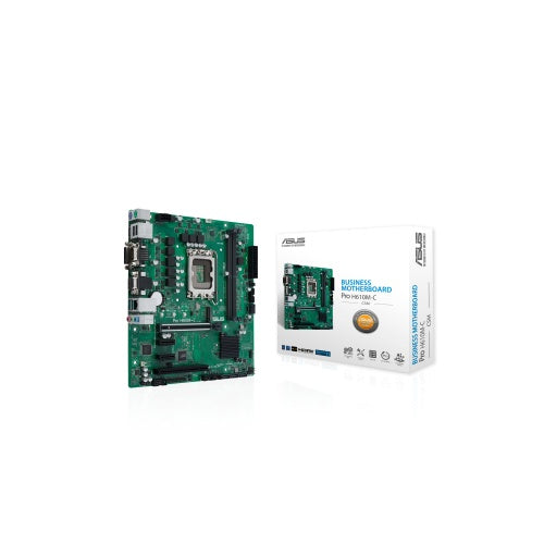 ASUS Pro H610M-C-CSM - Motherboard - micro ATX - LGA1700-Sockel - H610 Chipsatz - USB 3.2 Gen 1, USB 3.2 Gen 2 - Gigabit LAN - Onboard-Grafik (CPU erforderlich) - HD Audio (8-Kanal) afbeelding 1