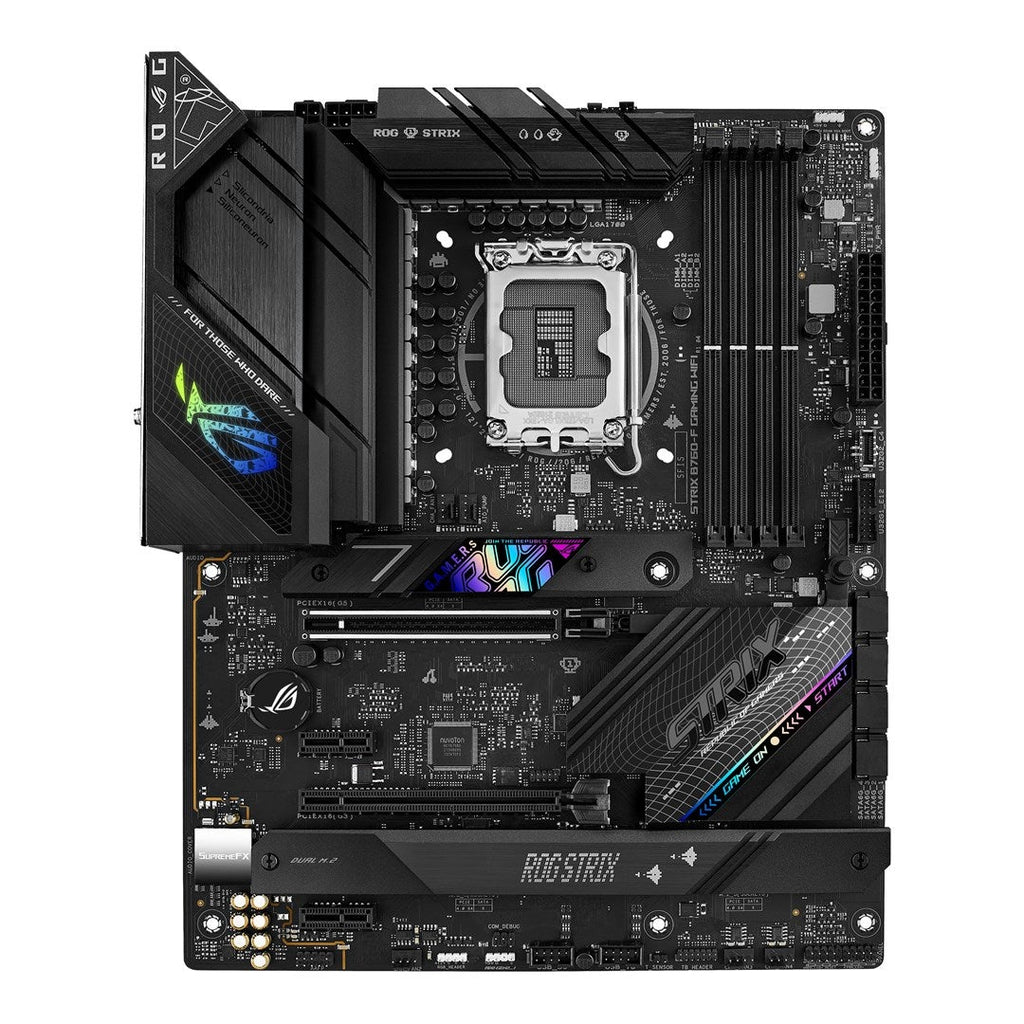 ASUS ROG STRIX B760-F GAMING WIFI - Intel - LGA 1700 - Intel® Celeron® - Intel® Core i3 - Intel® Core i5 - Intel® Core i7 - Intel® Core i9,... - LGA 1700 - DDR5-SDRAM - 128 GB (90MB1CT0-M0EAY0) afbeelding 1
