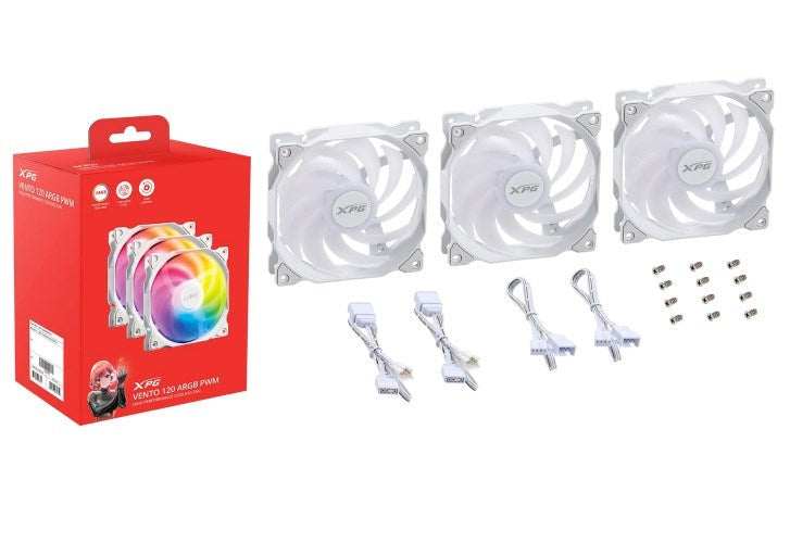 XPG Lüfter VENTO 120 1*120mm ARGB Fan 3 pack weiss retail (75261455) afbeelding 1