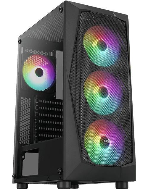 AeroCool Falcon ARGB - Mid tower - ATX - Seitenteil mit Fenster (gehärtetes Glas) - keine Spannungsversorgung (ATX) - Schwarz - USB/Audio (ACCM-PV41143.11) afbeelding 1