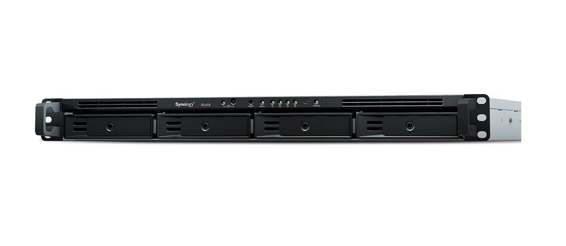 Synology RX418 Expansion Unit - Speichergehäuse - 4 Schächte (SATA-600) - Rack - einbaufähig - 1U afbeelding 1