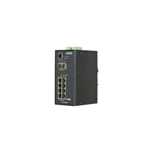 PLANET IGS-10020HPT - Switch - L2+ - managed - 8 x 10/100/1000 (PoE+) + 2 x Gigabit SFP - an DIN-Schiene montierbar, wandmontierbar - PoE+ (270 W) - Gleichstrom afbeelding 1
