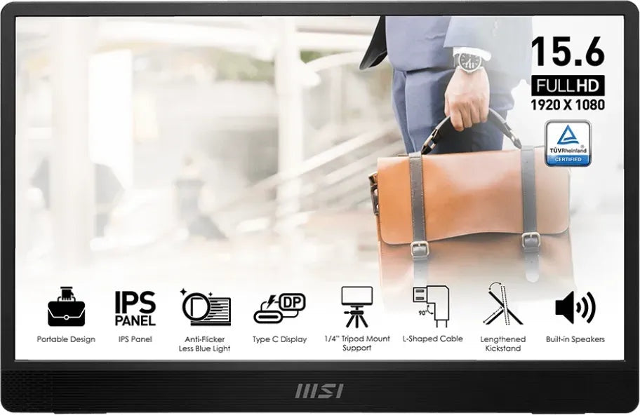 MSI PRO MP161DE E2 Computerbildschirm 39,6 cm (15.6") 1920 x 1080 Pixel Full HD LED Schwarz (9S6-3PB70H-021) - 4711377131735 - afbeelding 1