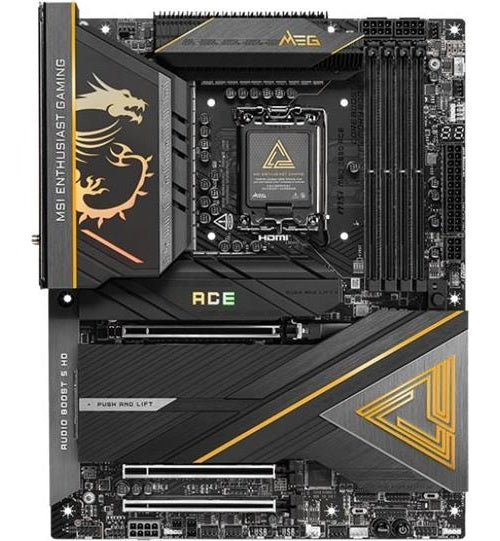 MSI MEG Z890 ACE - Motherboard - ATX - LGA1851-Sockel - Z890 Chipsatz - USB-C 3,2 Gen 2x2, USB 3,2 Gen 1, USB 3,2 Gen 2, USB4, USB-C 3,2 Gen2 - 10 Gigabit LAN, Wi-Fi 7, Bluetooth - Onboard-Grafik (CPU erforderlich) - HD Audio (8-Kanal) (7E2 afbeelding 1