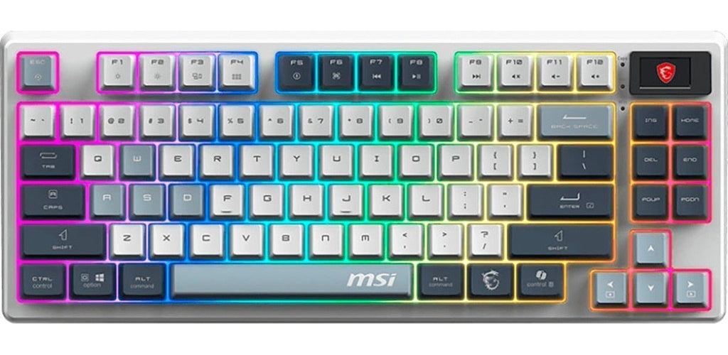 MSI Forge GK600 TKL W Sky DE GAMING Keyboard Black retail (S11-43DEP01-HH9) afbeelding 1