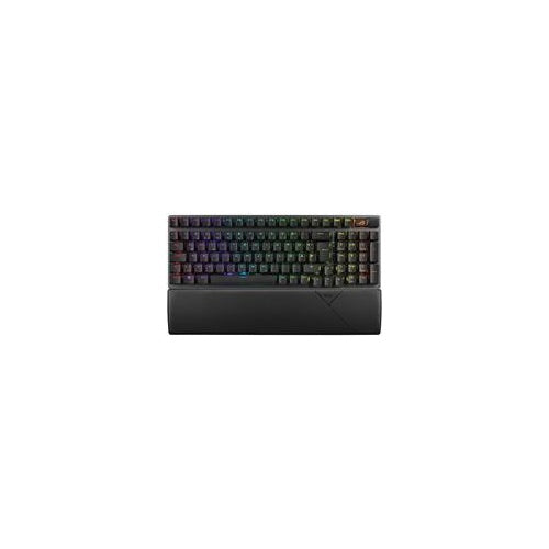 ASUS ROG Strix Scope II 96 - Tastatur - 96% full size, Hot-swappable - backlit - kabellos - USB, 2,4 GHz, Bluetooth 5,1 - QWERTZ - Deutsch - Tastenschalter: ROG NX - Schwarz (90MP037A-BKDA01) afbeelding 1