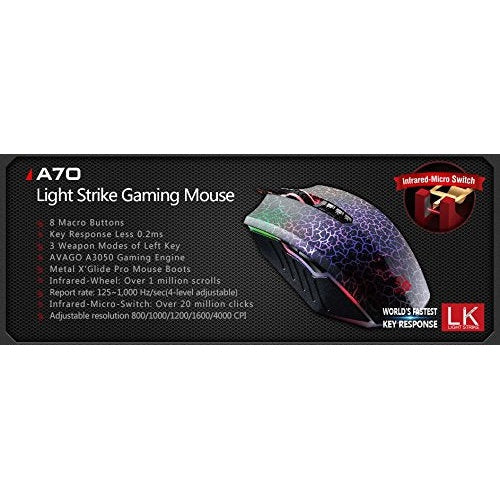 A4Tech Bloody Blazing A70 (Activated) mouse USB Type-A Optical 6200 DPI A4TMYS47285 - 4711421921114 - image 5