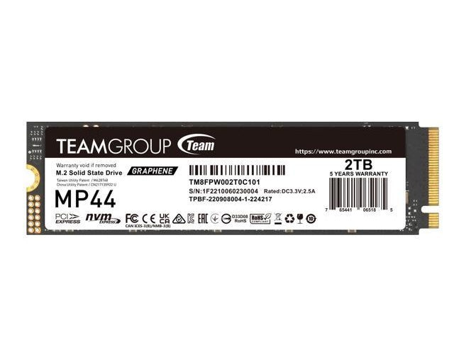 Team Group SSD Team MP44 M.2 2TB PCIe G4x4 2280 (TM8FPW002T0C101) afbeelding 1
