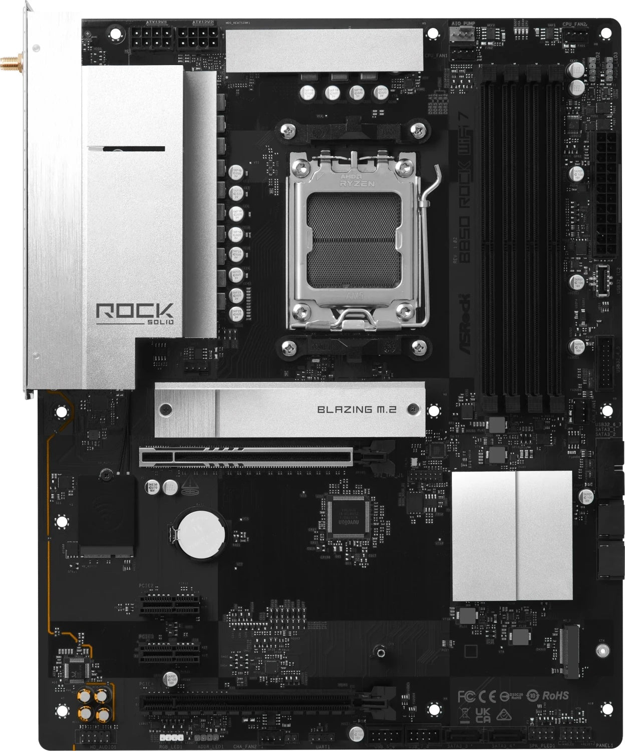 ASRock B850 Rock WiFi7 AM5 ATX HDMI/USB-C (90-MXBU20-A0UAYZ) - 4711581493841 - afbeelding 1