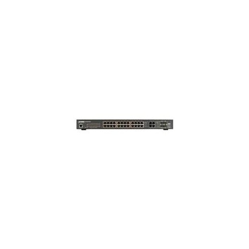 PLANET GS-4210-24P4C - Switch - managed - 24 x 10/100/1000 (PoE+) + 4 x Kombi-Gigabit-SFP - Desktop, an Rack montierbar - PoE+ (220 W) (GS-4210-24P4C) afbeelding 1