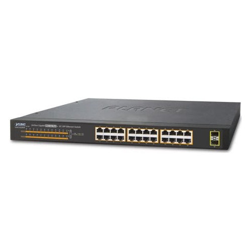 PLANET GSW-2620HP - Switch - 24 x 10/100/1000 (PoE+) + 2 x Gigabit SFP - Desktop, an Rack montierbar - PoE+ (220 W) (GSW-2620HP) afbeelding 1
