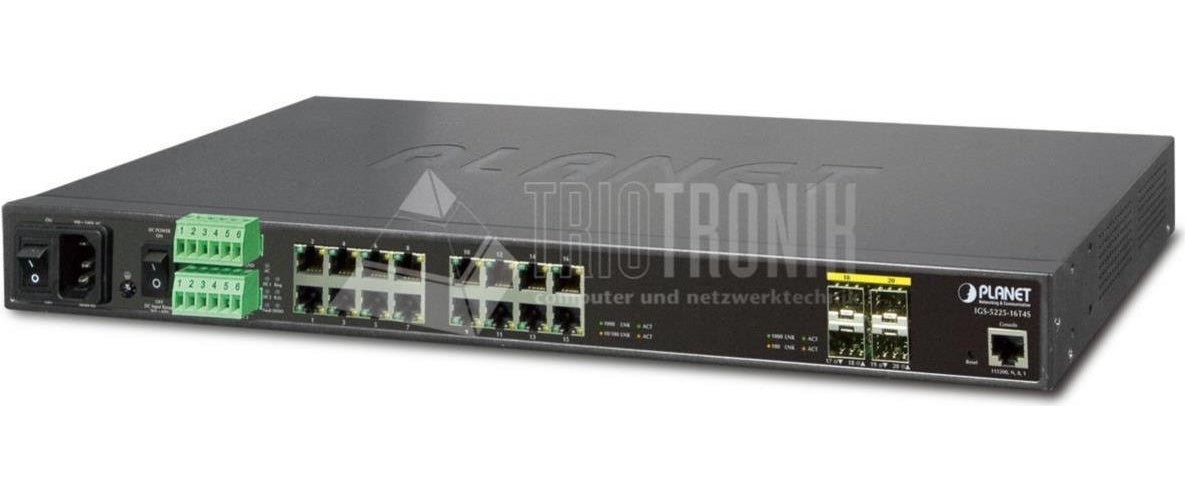 PLANET IGS-5225-16T4S - Switch - L2+ - managed - 16 x 10/100/1000 + 4 x SFP - an Rack montierbar - AC 120/230 V/DC 36 - 60 V (IGS-5225-16T4S) afbeelding 1
