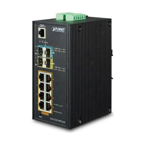 PLANET IGS-5225-8P2S2X - Switch - L3 - managed - 8 x 10/100/1000 (PoE+) + 2 x SFP + 2 x 10 Gigabit SFP+ - an DIN-Schiene montierbar, wandmontierbar - PoE+ (240 W) - Gleichstrom (IGS-5225-8P2S2X) - 4711605282352 - image 1