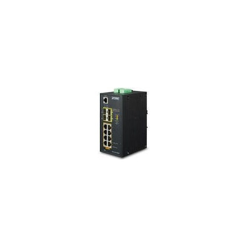 PLANET IGS-5225-8P4S - Switch - L2+ - managed - 8 x 10/100/1000 (PoE+) + 4 x Gigabit SFP - an DIN-Schiene montierbar, wandmontierbar - PoE+ (240 W) - Gleichstrom (IGS-5225-8P4S) afbeelding 1