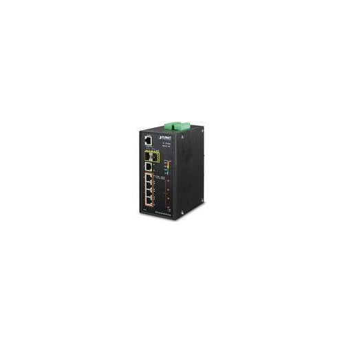 Planet IGS-5225-4UP1T2S gemanaged L2+ Gigabit Ethernet (10/100/1000) Energie Über Ethernet (PoE) Unterstützung Schwarz Netzwerk-Switch (IGS-5225-4UP1T2S) afbeelding 1
