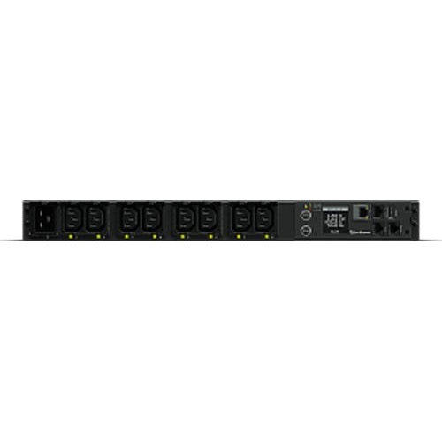 CyberPower Switched Series PDU41005 - Stromverteilungseinheit (Rack - einbaufähig) - Wechselstrom 100-240 V - 1-phasig - Ethernet, serial - Eingabe, Eingang IEC 60320 C20 - Ausgangsanschlüsse: 8 (IEC 60320 C13) - 1U - 3.05 m - Schwarz afbeelding 1