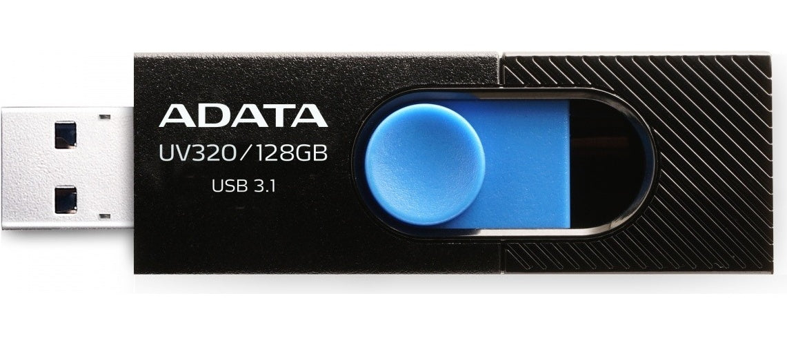 ADATA UV320 - USB-Flash-Laufwerk - 128GB - USB 3,1 - Schwarz/Blau (AUV320-128G-RBKBL) afbeelding 1
