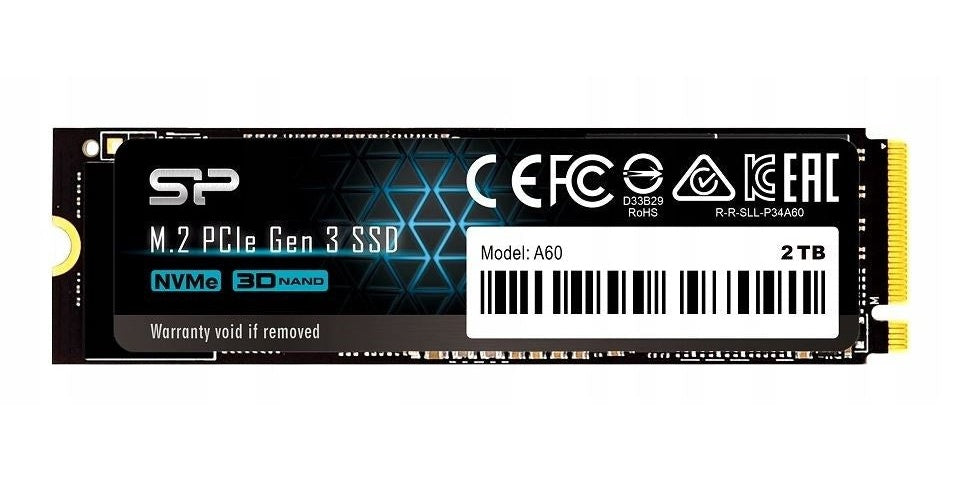 SILICON POWER A60 - SSD - 2 TB - intern - M.2 2280 - PCIe 3.0 x4 (NVMe) afbeelding 1