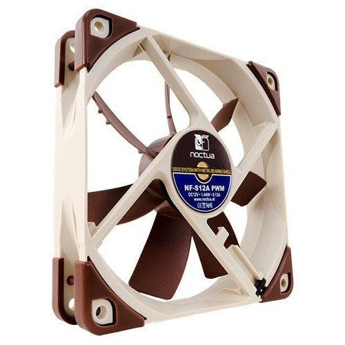 Noctua NF-S12A PWM computer cooling component Computer case Fan 12 cm Brown afbeelding 2