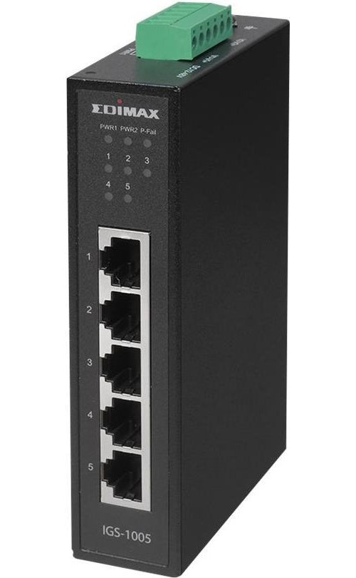 Edimax Industrieller 5-Port Gigabit DIN-Schienen-Switch Für raue Umgebungen in IoT und Smart City (IGS-1005) afbeelding 1