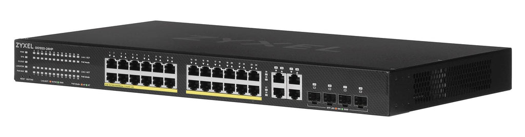 Zyxel GS1920-24HPv2 - Switch - Smart - 24 x 10/100/1000 (PoE+) + 4 x Kombi-Gigabit-SFP + 4 x 10/100/1000 - an Rack montierbar - PoE+ (375 W) (GS192024HPV2-EU0101F) afbeelding 3