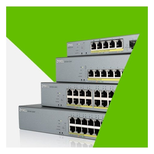 Zyxel GS1350-26HP - Switch - Smart - 24 x 10/100/1000 (PoE+) + 2 x Combo Gigabit SFP (Uplink) - Desktop, an Rack montierbar - PoE+ (375 W) (GS1350-26HP-EU0101F) afbeelding 5