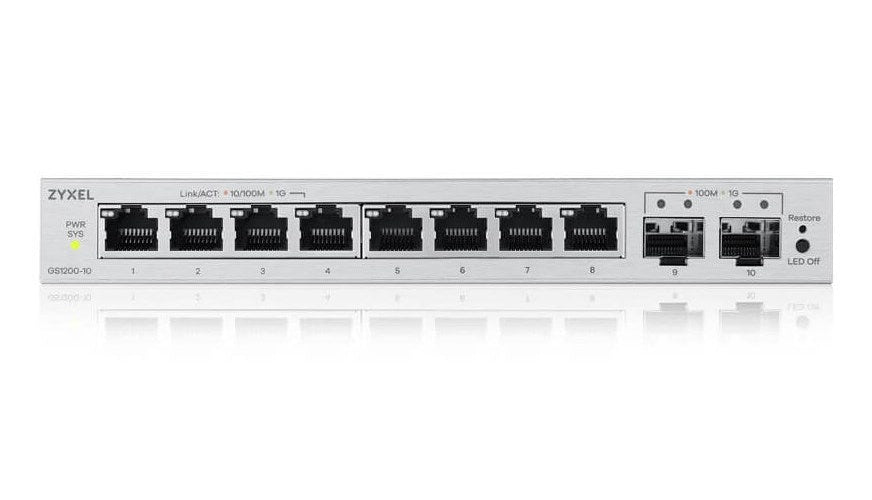 ZyXEL GS1200-10V3 8-Port Gigabit - 2xSFP web/smart managed (GS1200-10V3-EU0101F) afbeelding 3