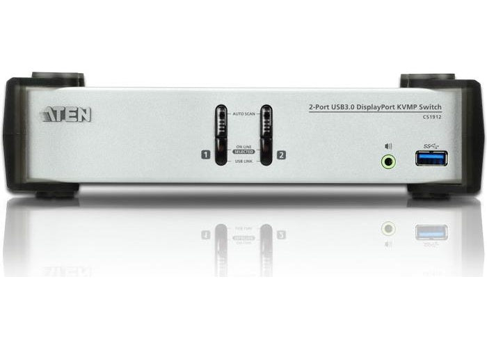 ATEN CS1912 KVMP Switch - KVM-/Audio-/USB-Switch - USB - 2 x KVM/Audio/USB - 1 lokaler Benutzer - Desktop (CS1912-AT-G) afbeelding 1