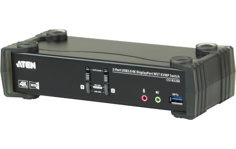 ATEN CS1922M - KVM-/Audio-/USB-Switch - 2 x KVM/Audio/USB - 1 lokaler Benutzer - Desktop (CS1922M-AT-G) afbeelding 1