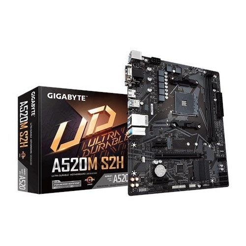 Gigabyte A520M S2H - 1,0 - Motherboard - micro ATX - Socket AM4 - AMD A520 Chipsatz - USB 3,2 Gen 1 - Gigabit LAN - Onboard-Grafik (CPU erforderlich) - HD Audio (8-Kanal) (A520M S2H) afbeelding 6