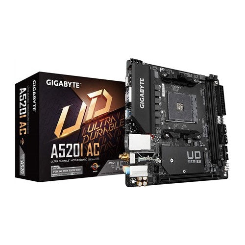 Gigabyte A520I AC - 1,0 - Motherboard - Mini-ITX - Socket AM4 - AMD A520 Chipsatz - USB 3,2 Gen 1 - Gigabit LAN, Wi-Fi, Bluetooth - Onboard-Grafik (CPU erforderlich) - HD Audio (8-Kanal) (A520I AC) afbeelding 6