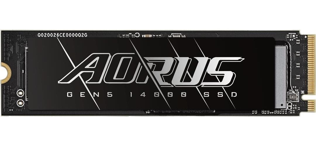 GIGABYTE AORUS Gen5 14000 - SSD - 4TB - intern - M.2 2280 - PCI Express 5,0 x4 (NVMe) - Puffer: 8GB (AG514K4TB) afbeelding 1