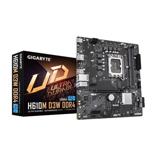 Gigabyte H610M D3W DDR4 - 1,0 - Motherboard - micro ATX - LGA1700-Sockel - H610 Chipsatz - USB-C 3,2 Gen 1, USB 3,2 Gen 1 - Gigabit LAN - Onboard-Grafik (CPU erforderlich) - HD Audio (8-Kanal) (H610M D3W DDR4) afbeelding 5