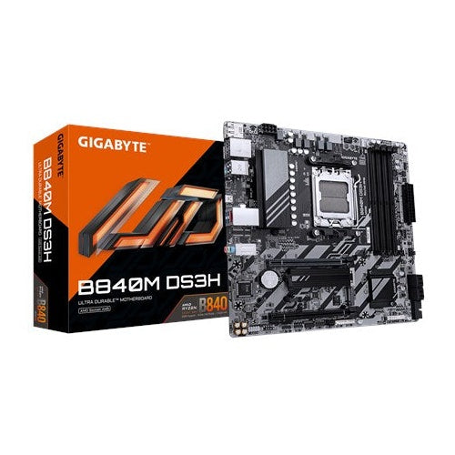 GIGABYTE B840M DS3H Motherboard - AMD Ryzen 9000 CPUs  8+2+2 Phases VRM  up to 8200MHz DDR5  2xPCIe 4.0 M.2  2.5GbE LAN  USB 3.2 Gen 1 - 4719331868437 - image 5