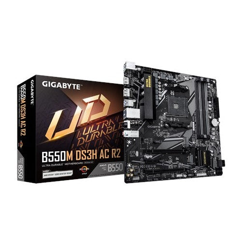 Gigabyte B550M DS3H AC R2 - Motherboard - micro ATX - Socket AM4 - AMD B550 Chipsatz - USB 3.2 Gen 1 - Gigabit LAN, Wi-Fi, Bluetooth - Onboard-Grafik (CPU erforderlich) (B550M DS3H AC R2) afbeelding 5