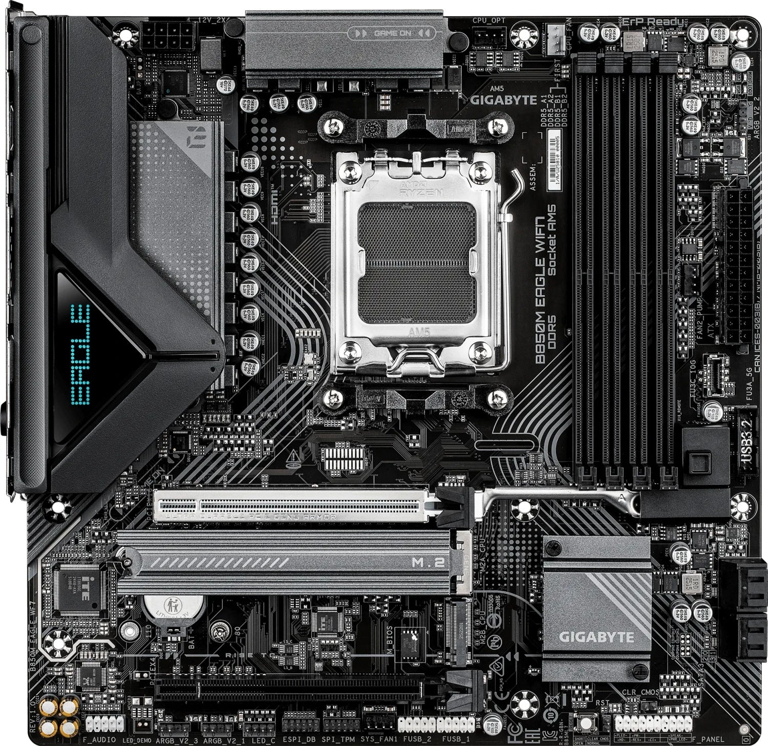 Gigabyte B850M EAGLE WIFI7 Mainboard micro ATX AM5 DDR5 bis 8200 MHz Wi-Fi 7 - 4719331879648 - afbeelding 1