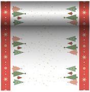 Papstar Christmas Table Runner 'Plain Christmas Trees' Airlaid, Roll, Size: (W)400 mm x (L)24 m, 1 Piece (89784)