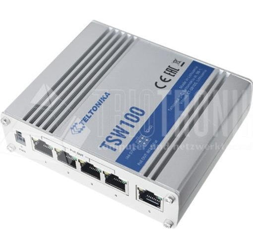 Teltonika IP30 Industrie 5-Port 1Gbit PoE+ unmanaged Switch, -40°C - +75°C Industrie Switche (TSW10000000) afbeelding 1