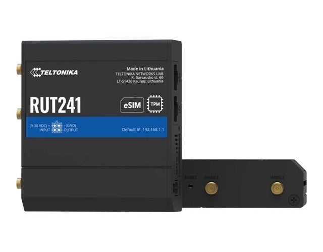Router LTE WiFi 4 Teltonika RUT241 ESIM ver. Europe with EU PSU (RUT241210000) (RUT241210000) afbeelding 1