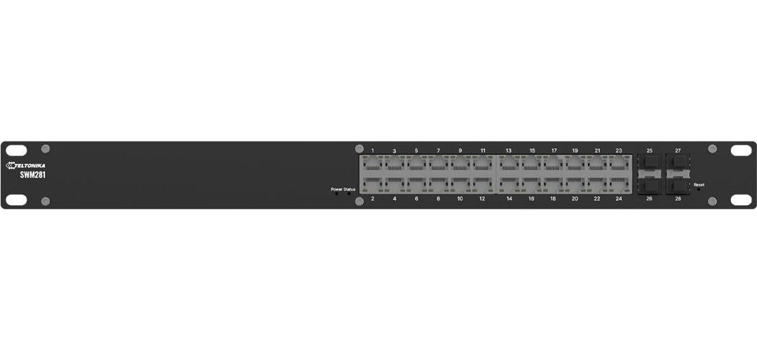 Teltonika SWM281 L2+ Managed Switch 24x ETH Ports 4x SFP - Switch - 1 Gbps (SWM281000200) afbeelding 1