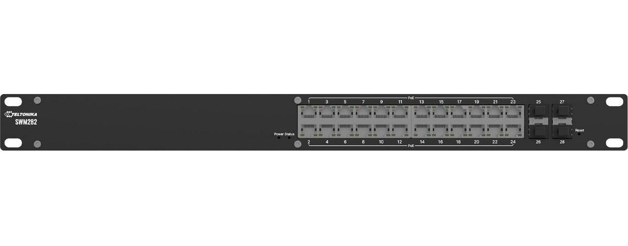 Teltonika SWM282 L2+ Managed Switch 24x ETH PoE Ports 4x SFP - Switch - 1 Gbps (SWM282000200) afbeelding 1